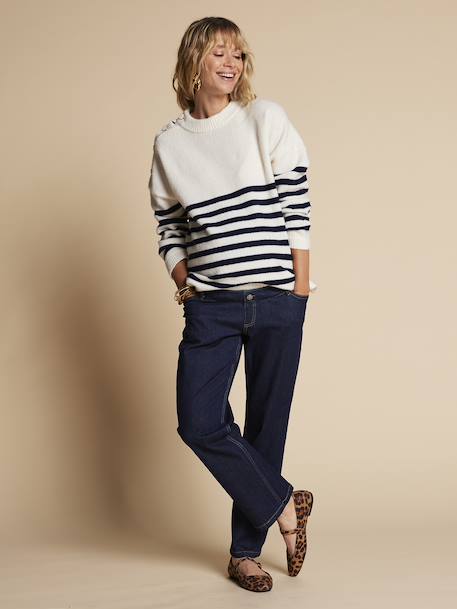 Pull marinière de grossesse écru 2 - vertbaudet enfant 