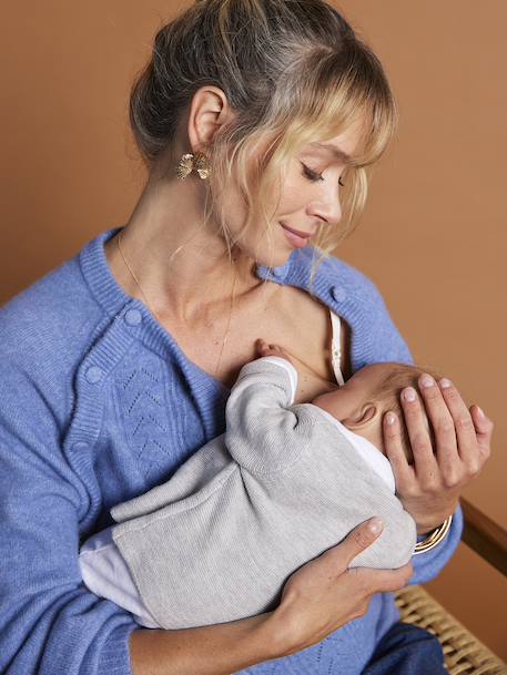 Pull fantaisie grossesse et allaitement bleu chambray 4 - vertbaudet enfant 