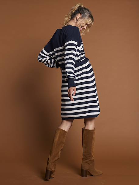 Robe marinière en tricot grossesse marine 4 - vertbaudet enfant 
