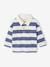 T-shirt polo bébé rayé manches longues bleu grisé 2 - vertbaudet enfant 