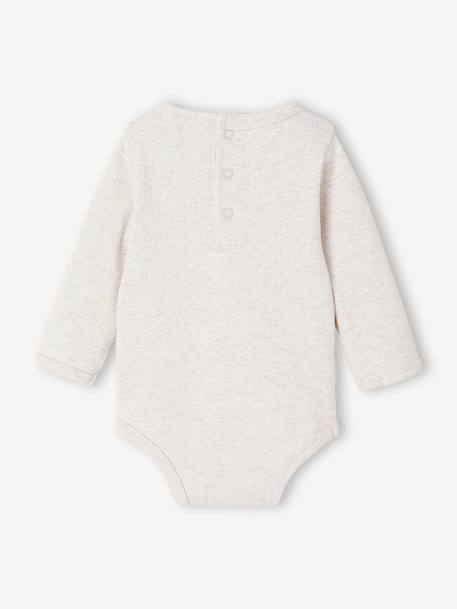 Lot de 2 Bodies naissance col officier et col tunisien beige chiné 4 - vertbaudet enfant 