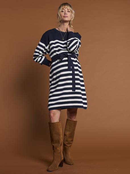 Robe marinière en tricot grossesse marine 1 - vertbaudet enfant 