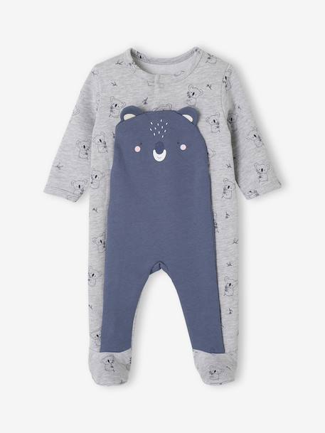 Pyjama bébé mixte koala en molleton gris chiné 1 - vertbaudet enfant 