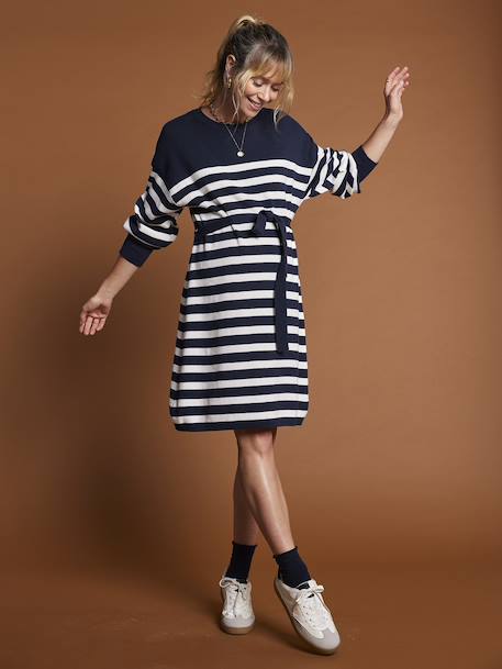 Robe marinière en tricot grossesse marine 2 - vertbaudet enfant 