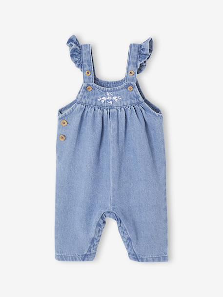 Ensemble 2 pièces naissance salopette en denim + body stone 3 - vertbaudet enfant 