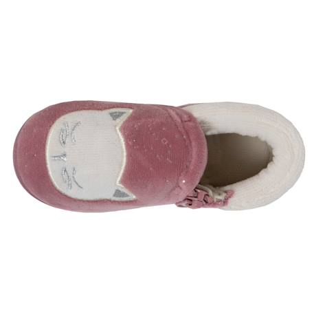 Chaussons bottillons à zip, faciles à enfiler, bon maintien du pied, semelle antidérapante Rose pailleté 2 - vertbaudet enfant 