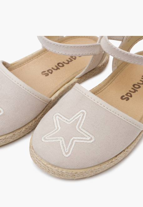 Espadrilles plates étoile brodée Écru+Rose 6 - vertbaudet enfant 