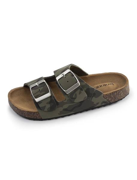 Sandales de plage à doubles brides - semelle confortable et légère Camo+Marine surpiqûre+Multico+Rose 6 - vertbaudet enfant 