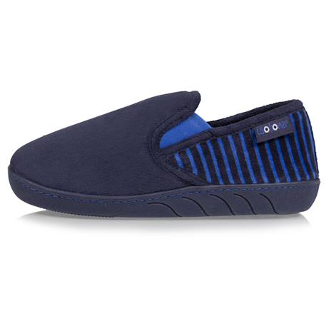 Chaussons mocassins en suédine ultra douce, semelle ergonomique confort, enfilage facile, semelle antidérapante Marine 3 - vertbaudet enfant 