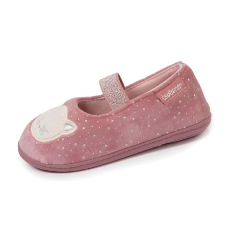 Chaussons ballerines avec élastique de maintien, semelle antidérapante Rose pailleté 1 - vertbaudet enfant 
