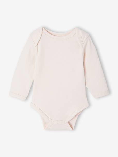 Lot de 5 bodies bébé fille ouverture américaine manches longues écru 6 - vertbaudet enfant 