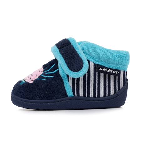 Chaussons bottillons à fermeture à scratch, bon maintien du pied, semelle antidérapante Marine 3 - vertbaudet enfant 
