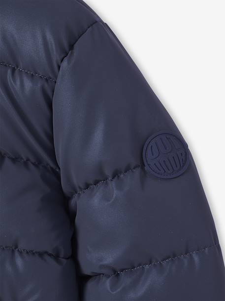 Doudoune à capuche doublée polaire garçon effet réfléchissant Gris+marine 16 - vertbaudet enfant 