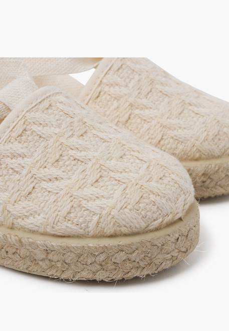 Espadrilles effet tressage rubans Blanc+Écru 12 - vertbaudet enfant 