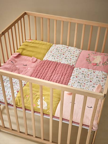 Tapis de sol / fond de parc patchwork LAPIN ENCHANTÉ vieux rose 6 - vertbaudet enfant 