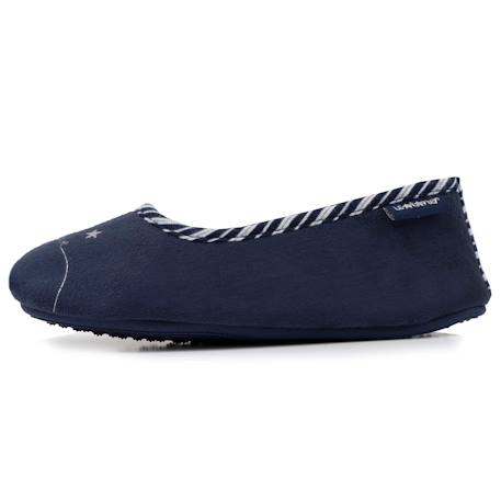 Chaussons ballerines broderie argentée, très confortables Marine 3 - vertbaudet enfant 
