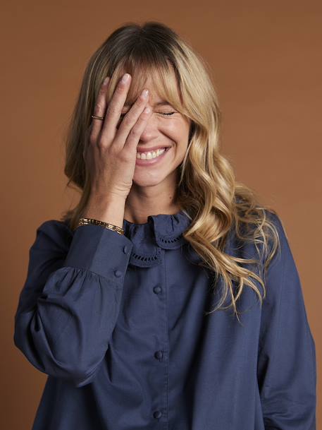 Blouse grossesse et allaitement à volants bleu nuit 3 - vertbaudet enfant 