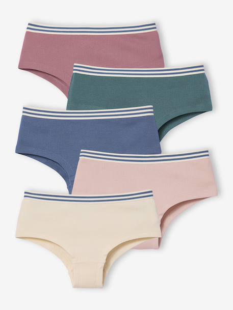 Lot 5 Shorties Jonen unis fille écru 1 - vertbaudet enfant 
