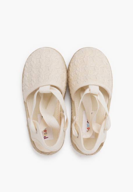 Espadrilles effet tressage rubans Blanc+Écru 11 - vertbaudet enfant 