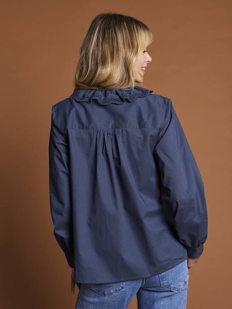 Blouse grossesse et allaitement à volants bleu nuit 4 - vertbaudet enfant 