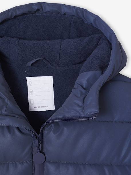 Doudoune à capuche doublée polaire garçon effet réfléchissant Gris+marine 14 - vertbaudet enfant 