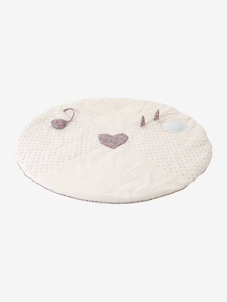 Tapis d'éveil en gaze de coton détails en tissu Liberty rose pâle 2 - vertbaudet enfant 
