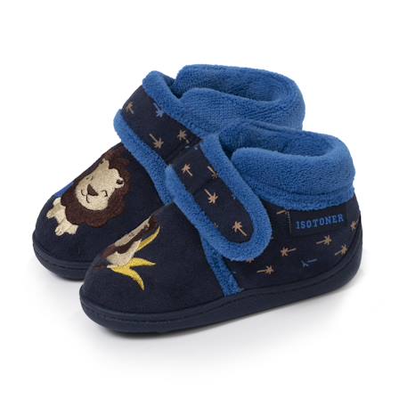 Chaussons bottillons à fermeture à scratch, bon maintien du pied, semelle antidérapante Marine 1 - vertbaudet enfant 