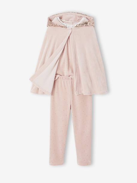 Ensemble Pyjama Fille Cape Sequins rose poudré 12 - vertbaudet enfant 