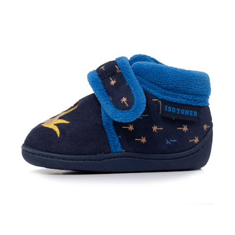 Chaussons bottillons à fermeture à scratch, bon maintien du pied, semelle antidérapante Marine 3 - vertbaudet enfant 