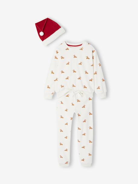 Ensemble enfant noël pyjama mixte bonnet capsule fratrie écru 2 - vertbaudet enfant 