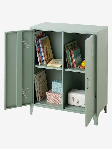 Armoire basse en métal, 2 portes vert 4 - vertbaudet enfant 