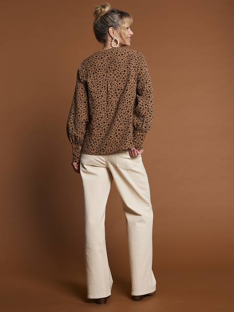 Blouse léopard en gaze de coton grossesse et allaitement écru 3 - vertbaudet enfant 