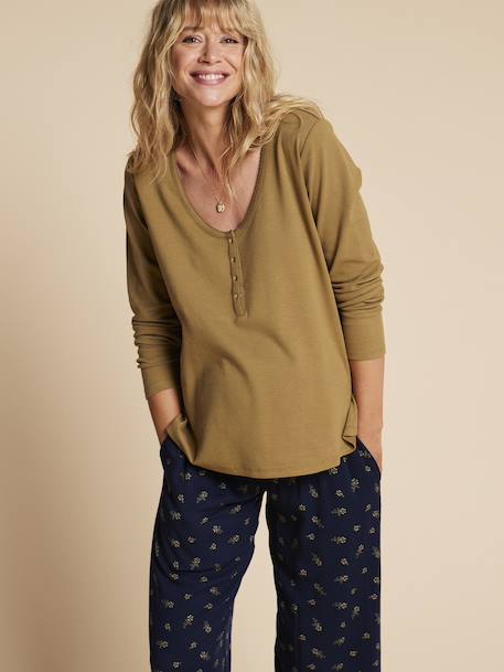 Ensemble 2 pièces homewear grossesse et allaitement olive 7 - vertbaudet enfant 
