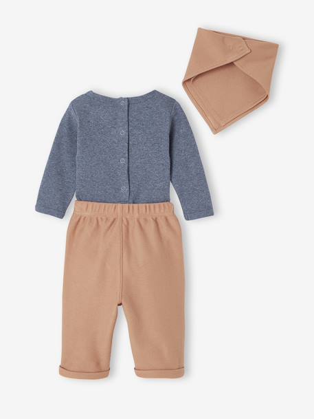 Ensemble 3 pièces naissance body + pantalon + foulard camel 7 - vertbaudet enfant 
