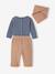 Ensemble 3 pièces naissance body + pantalon + foulard camel 7 - vertbaudet enfant 