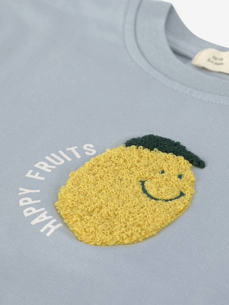 T-shirt citron bleu enfant Little Gang LÄSSIG bleu ciel 4 - vertbaudet enfant 