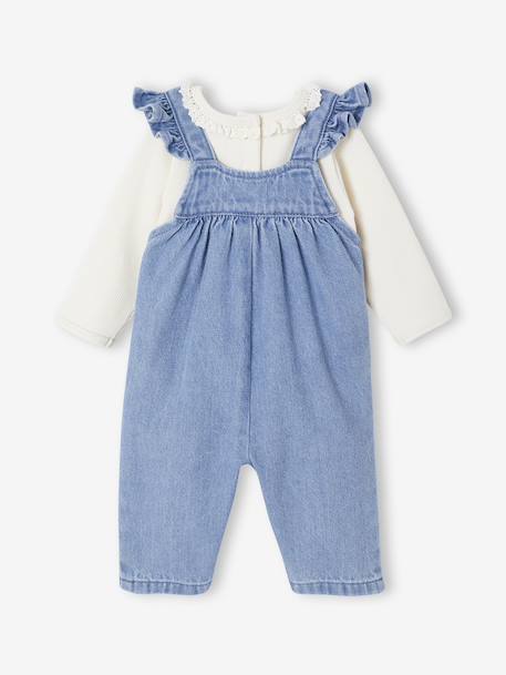 Ensemble 2 pièces naissance salopette en denim + body stone 4 - vertbaudet enfant 