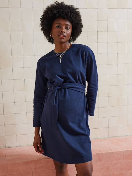 Robe sweat courte de grossesse en molleton marine 3 - vertbaudet enfant 