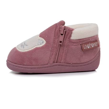 Chaussons bottillons à zip, faciles à enfiler, bon maintien du pied, semelle antidérapante Rose pailleté 3 - vertbaudet enfant 