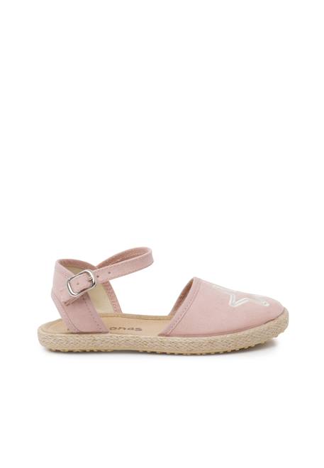 Espadrilles plates étoile brodée Écru+Rose 7 - vertbaudet enfant 