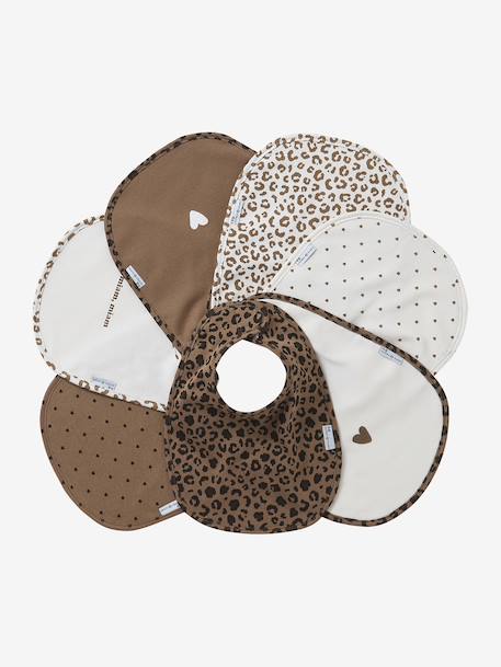 Semainier de bavoirs Léopard personnalisable beige 1 - vertbaudet enfant 