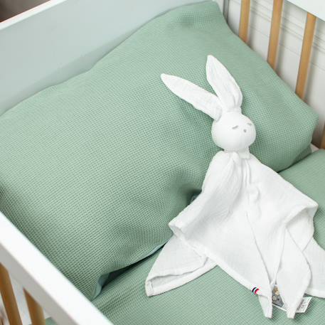 Taie d'oreiller unie en coton nid d'abeille Beige+Bleu+Écru+Rose+Vert 15 - vertbaudet enfant 