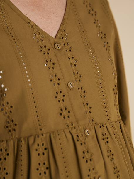 Blouse grossesse et allaitement en broderie anglaise olive 8 - vertbaudet enfant 
