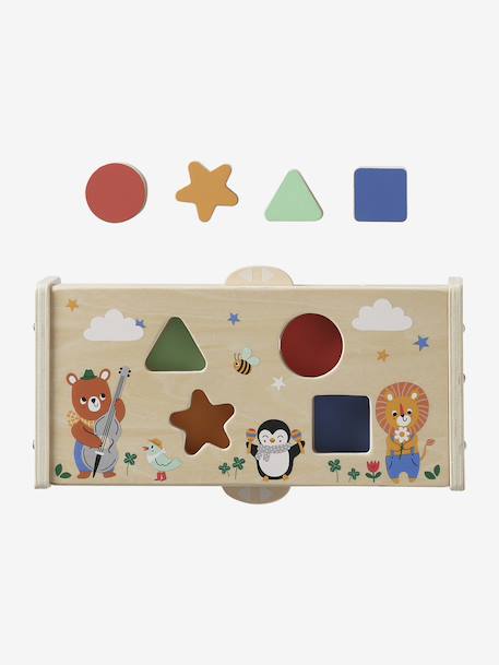 Boîte à formes 2 en 1 LES ANIMAUX JOYEUX en bois FSC® jaune 3 - vertbaudet enfant 