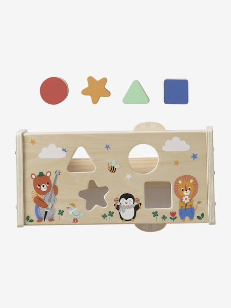 Boîte à formes 2 en 1 LES ANIMAUX JOYEUX en bois FSC® jaune 4 - vertbaudet enfant 