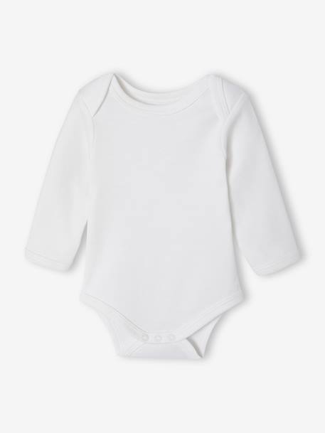 Lot de 5 bodies bébé fille ouverture américaine manches longues écru 5 - vertbaudet enfant 