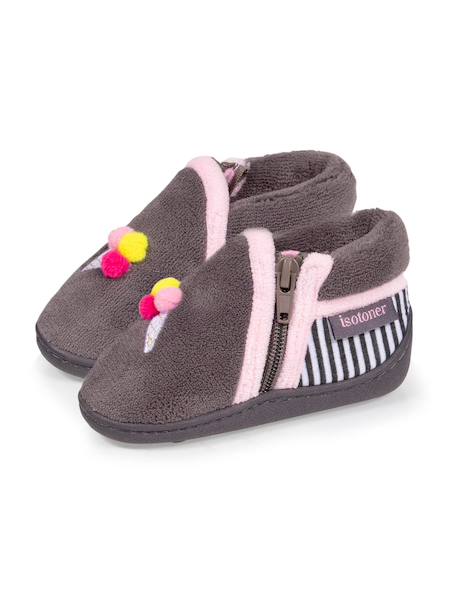 Chaussons bottillons semelle antidérapante Gris 6 - vertbaudet enfant 