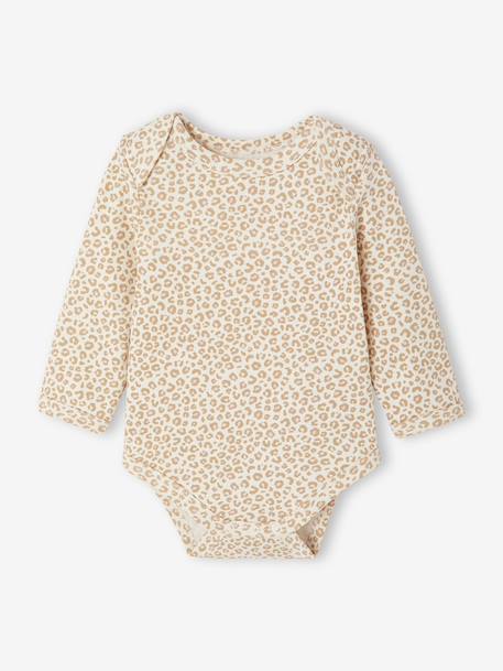 Lot de 5 bodies bébé fille ouverture américaine manches longues écru 2 - vertbaudet enfant 