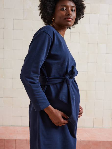 Robe sweat courte de grossesse en molleton marine 5 - vertbaudet enfant 