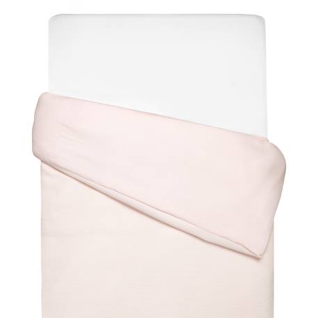 Housse de couette réversible gaze de coton & nid d'abeille Beige+Bleu+Écru+Rose 15 - vertbaudet enfant 